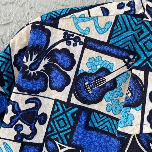 Hawaii Sz L Hawaiian Shirt Sz L 1/4 Button Down - Picture 5 of 11